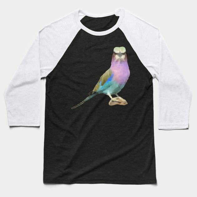 Lilac breasted Roller / Polygon - Bird in Africa Baseball T-Shirt by T-SHIRTS UND MEHR